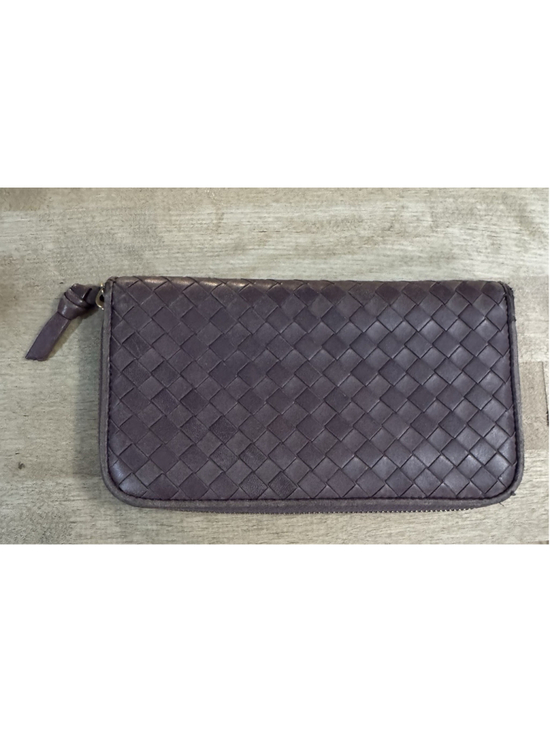 Bottega Veneta Handbags - Bottega Veneta Authentic Intrecciato Leather Zip Around Women Wallet Mauve